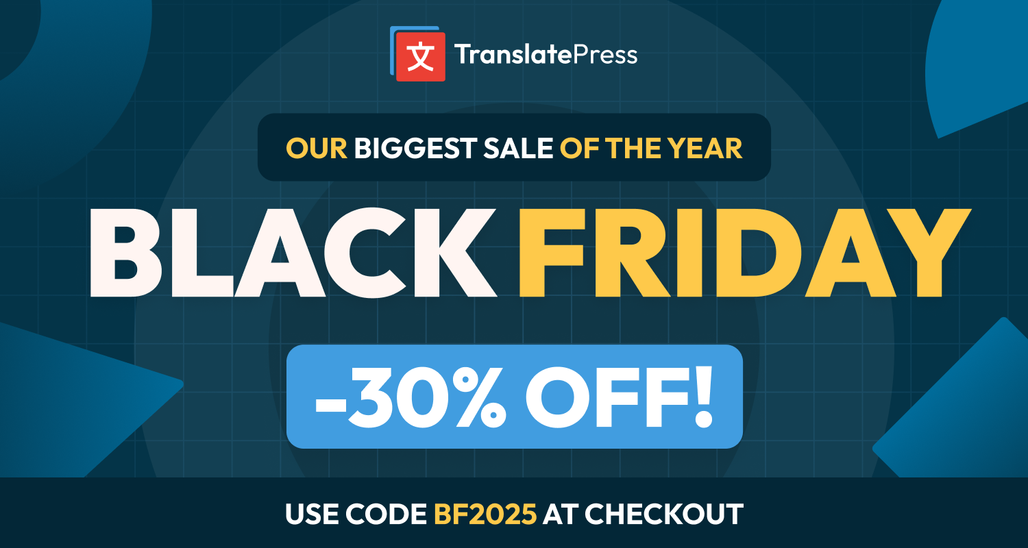 TranslatePress Black Friday sale
